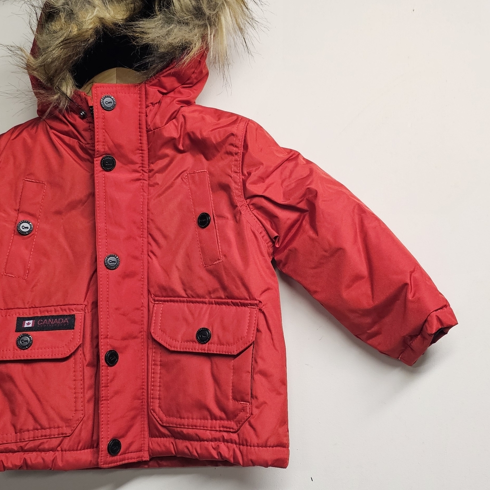 Canada Weather  Kids Puffer Jacket with Faux Fur Hood